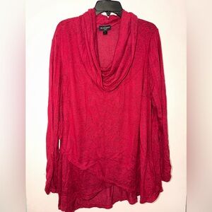 I.N. Studio Vibrant Red Cowl Neck Top
